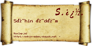 Sáhin Ádám névjegykártya